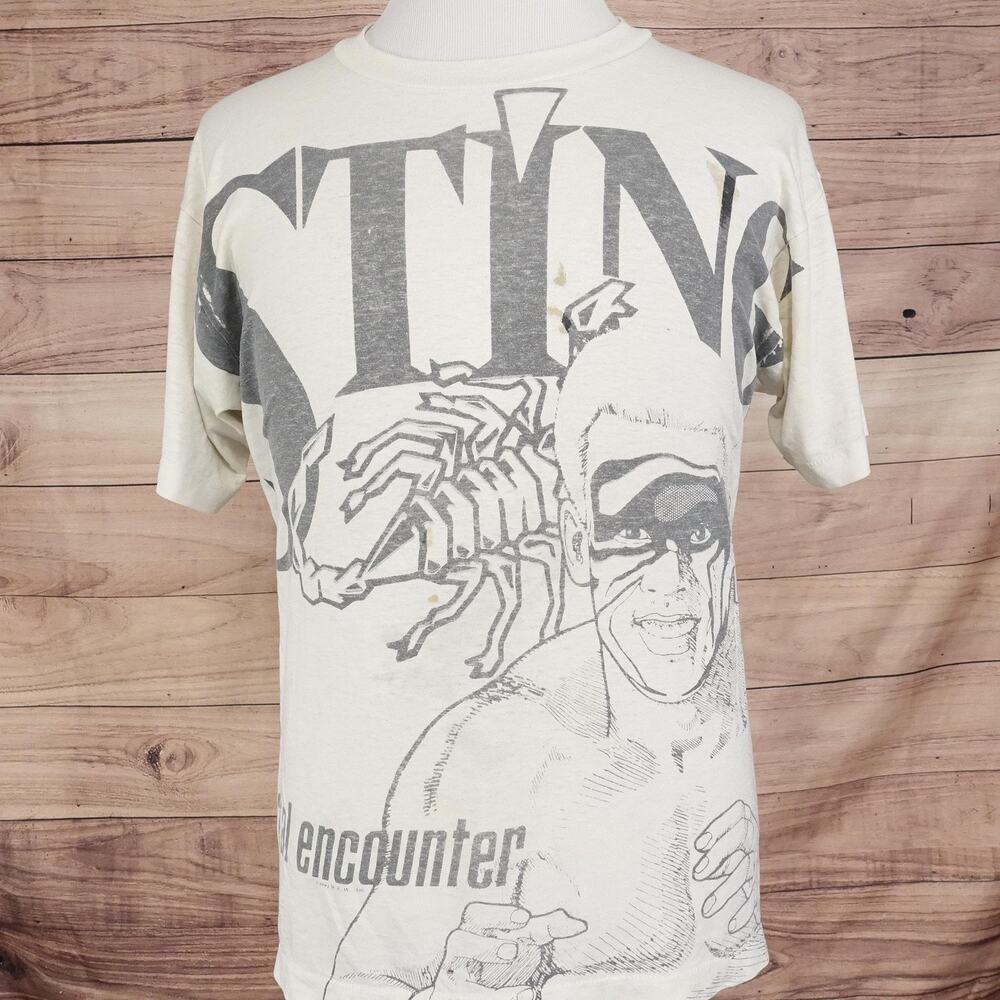 Vintage Sting Shirt Fatal Encounter 1991 Wrestling Single Stitch 90s 1991 AOP‎